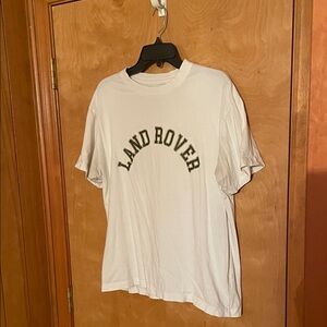 PacSun White Short Sleeve T-Shirt with Green 'Land Rover' Arch Logo